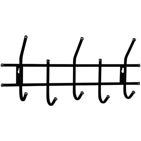 Вешалка настенная "Стандарт 2/5", 260х550х110 мм, 5 крючков, металл, черная