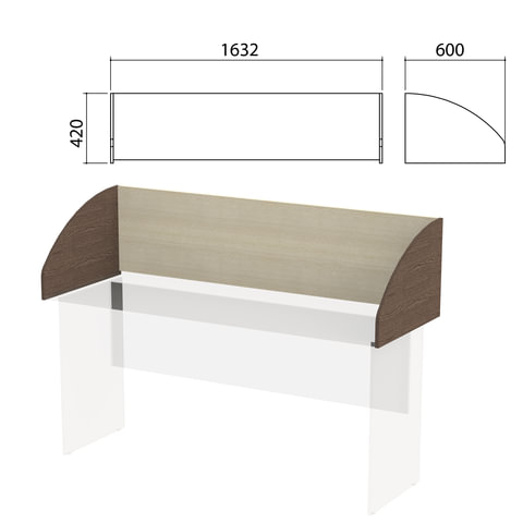 Экран-перегородка "Канц" 1632х600х420 мм, цвет дуб молочный/венге (КОМПЛЕКТ)