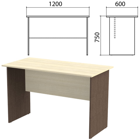 Стол письменный "Канц", 1200х600х750 мм, цвет дуб молочный/венге (КОМПЛЕКТ)