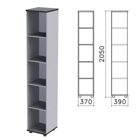 Шкаф (стеллаж) "Монолит", 370х390х2050 мм, 4 полки, цвет серый, КМ45.11