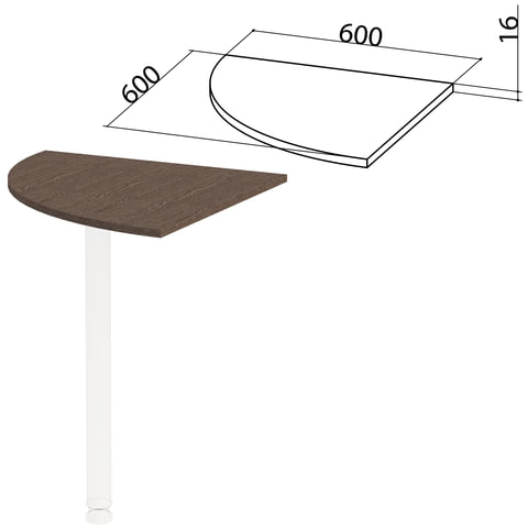 Стол приставной угловой "Канц", 600х600х750 мм, БЕЗ ОПОРЫ, цвет венге, ПК34.16