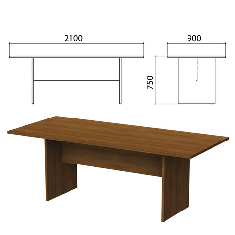 Стол для переговоров "Этюд", 2100х900х750 мм, орех (КОМПЛЕКТ)