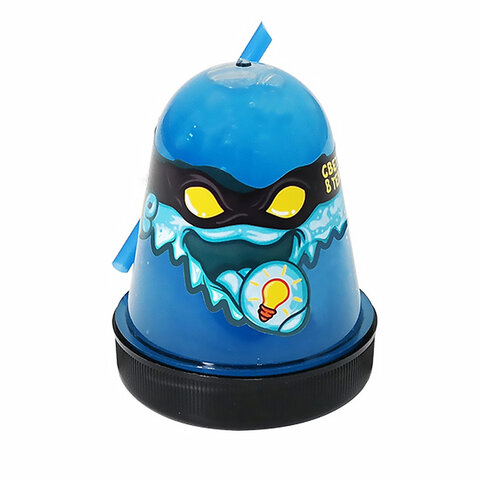 Слайм (лизун) "Slime Ninja", светится в темноте, синий, 130 г, ВОЛШЕБНЫЙ МИР, S130-20