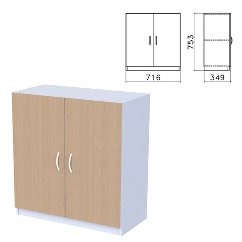 Шкаф закрытый "Бюджет", 716х349х753 мм, орех онтарио (КОМПЛЕКТ)