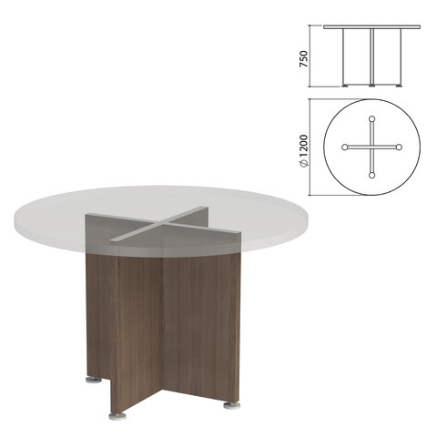 Каркас стола переговоров круглого "Приоритет", 1200х1200х750 мм, лагос, К-910, К-910 лагос