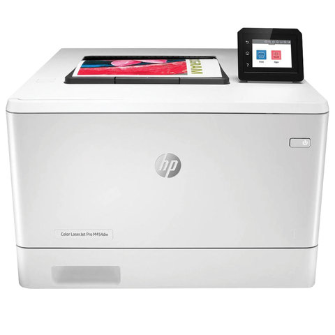 Принтер лазерный ЦВЕТНОЙ HP Color LaserJet Pro M454dw А4, 27 стр./мин, 50000 стр./мес., ДУПЛЕКС, Wi-Fi, сетевая карта, W1Y45A