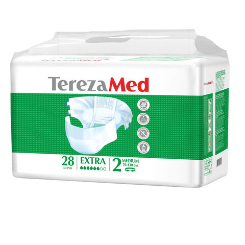 Подгузники для взрослых TEREZAMED Extra Medium, КОМПЛЕКТ 28 шт., одноразовые, 90257