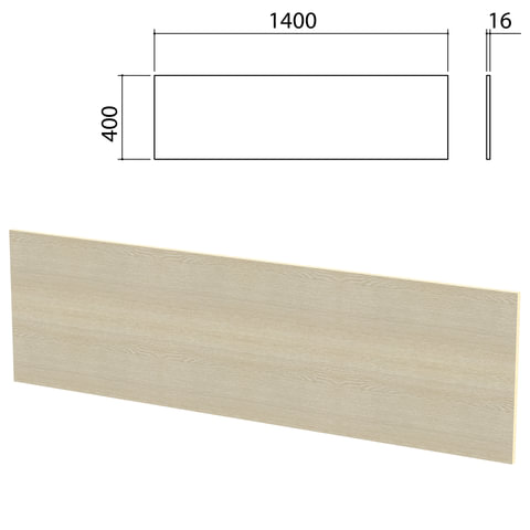 Экран-перегородка "Канц" 1400х16х400 мм, БЕЗ ФУРНИТУРЫ (код 640237), цвет дуб молочный, ЭК12.15