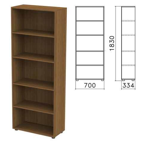 Шкаф (стеллаж) "Канц", 700х330х1830 мм, 4 полки, цвет орех пирамидальный, ШК31.9