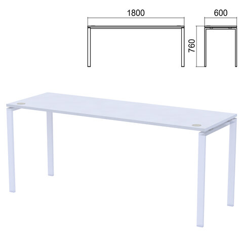 Столешница стола на металлокаркасе "Арго", 1800х600х760 мм, серый